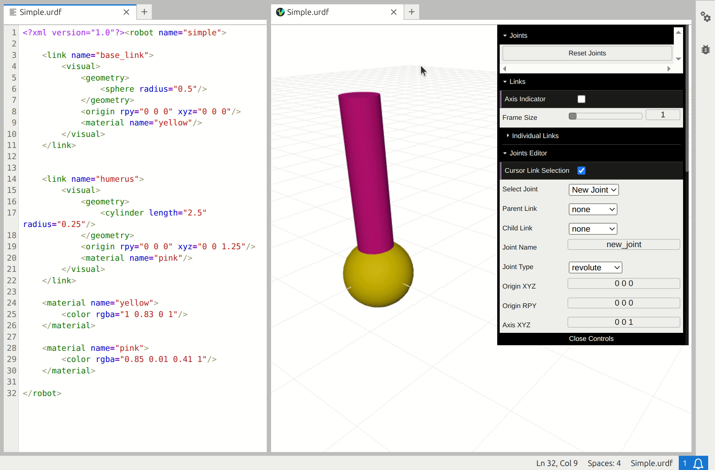 Gif showing how to add a joint